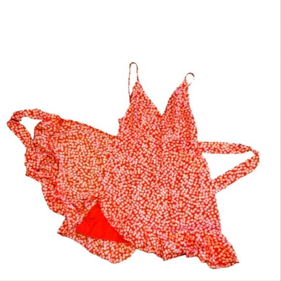 EC WHITE FOX YACHT CLUB RED FLORAL WRAP DRESS SZ.S - Picture 4 of 7